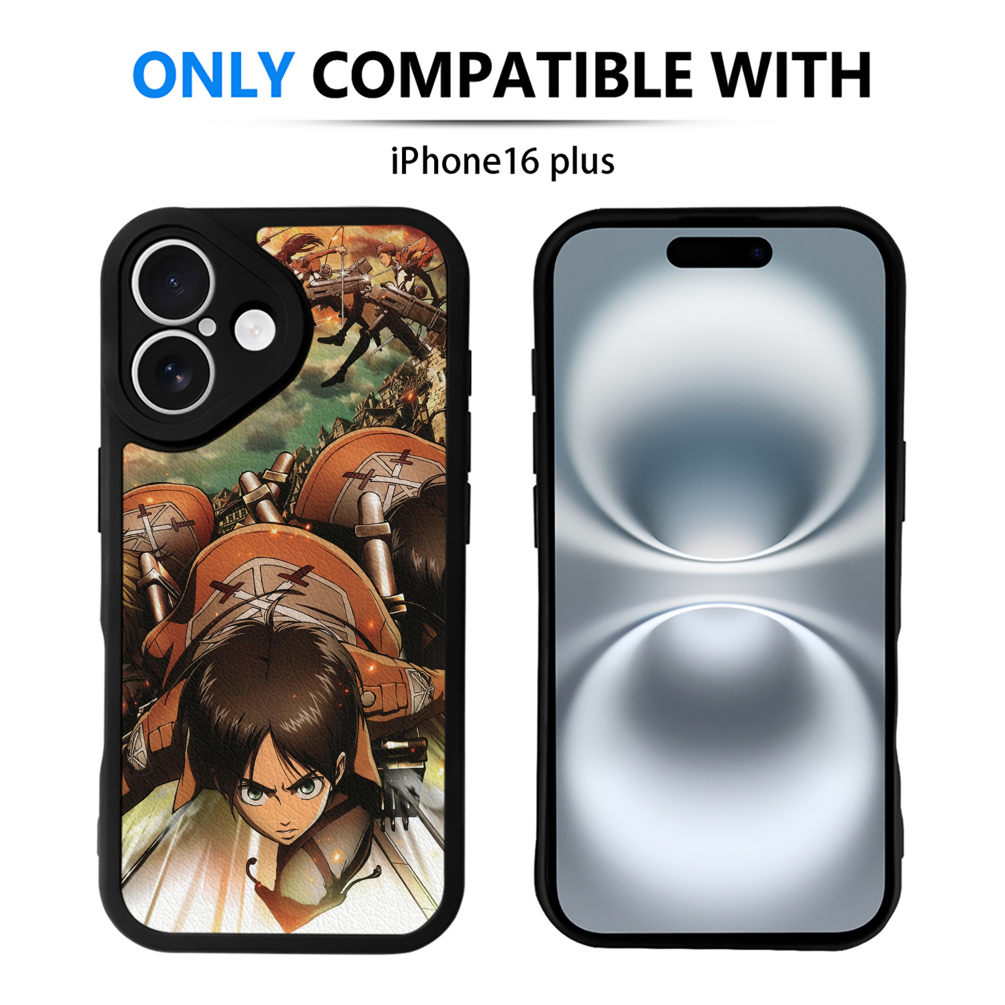 （画像用） 進撃の巨人 Attack on Titan 【iPhone 16シリーズ対応】シリコンスマホケース（レザー調） 材質：シリコン